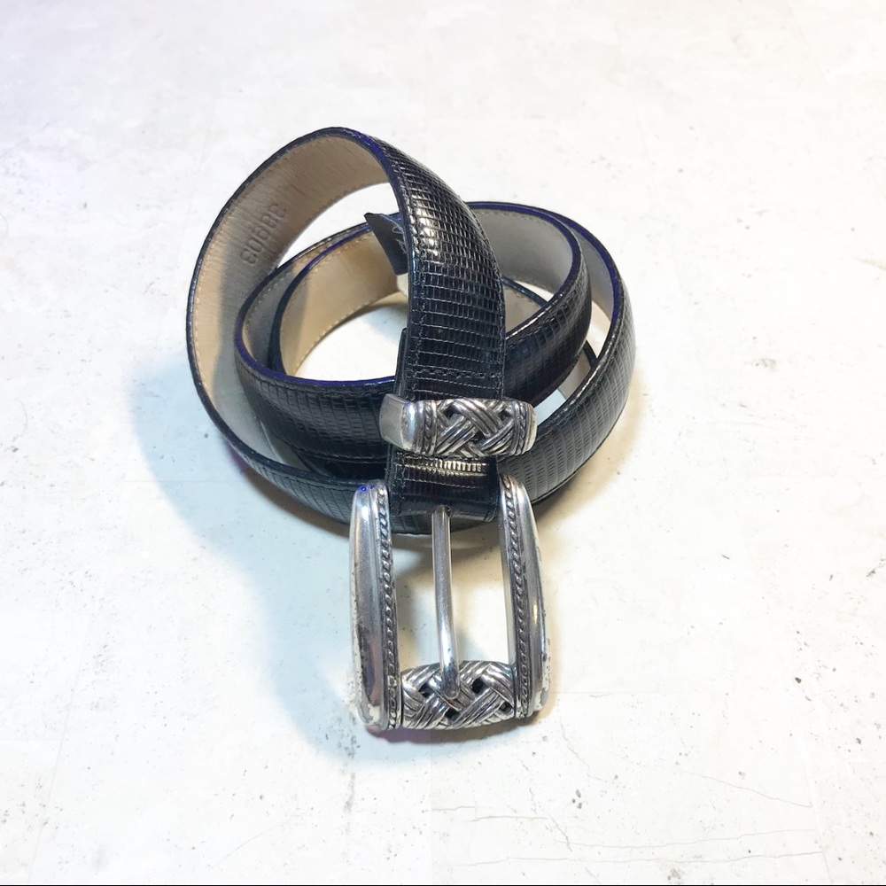 Brighton Silver & Black Belt Size L
